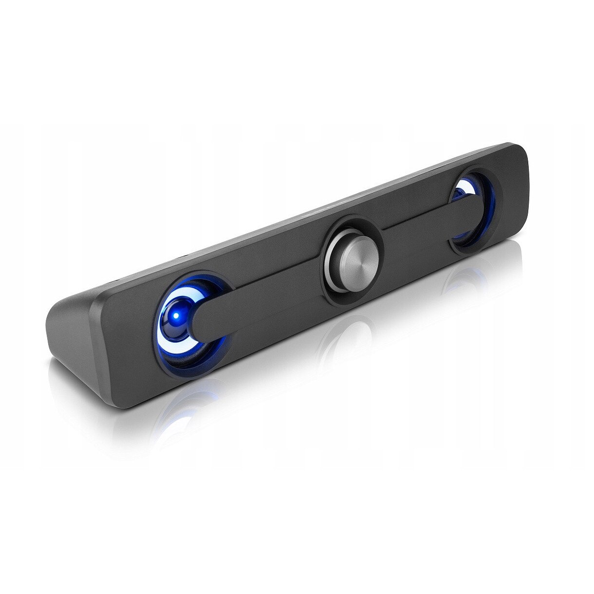 Soundbar PC REAL-EL S-170, 6W, negru, dimensiuni 32x6.5x6cm, cu iluminare LED