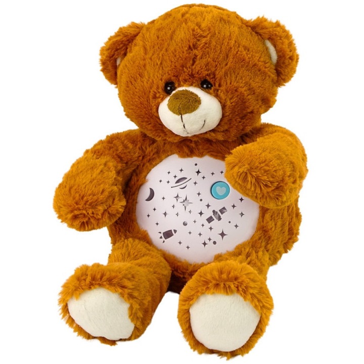 Плюшено мече, LEAN Toys, 25x22x16см, кафяво, със светлини и звуци