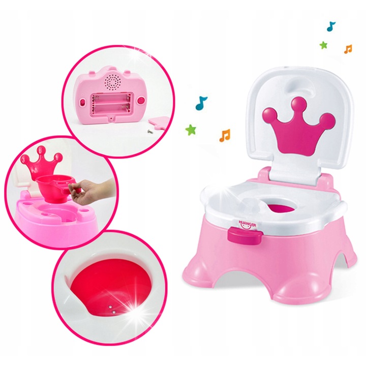 Olita pentru copii cu muzica 3 in 1, Woopie, alb/roz