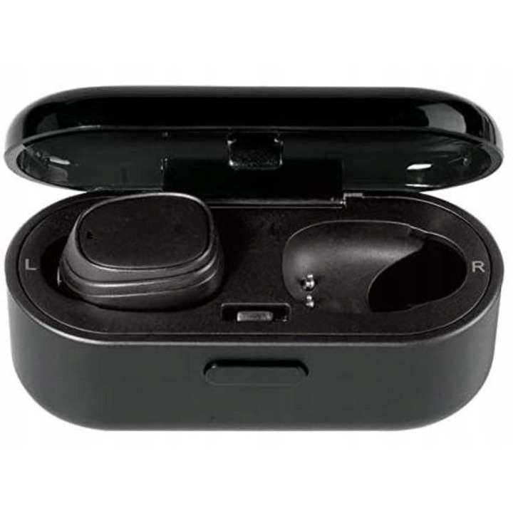 Casti wireless, SWISSTEN, STONEBUDS, ergonomice, negru, set cu etui de incarcare, 10 ore autonomie