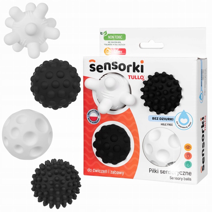 Tullo szenzoros labdaszett, 4 db-os, 6 cm, többszínű