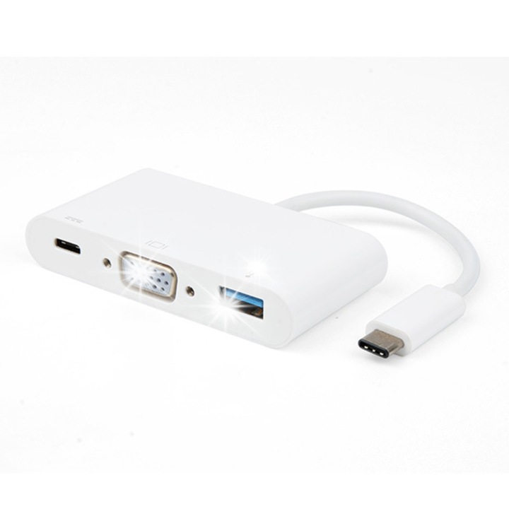 Адаптер USB C към VGA, Vivanco, USB A, USB C, 10 см