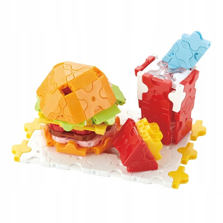 Комплект за конструиране LaQ, My Restaurant, 260 части, 11 цвята, препоръчва се за 5+ години