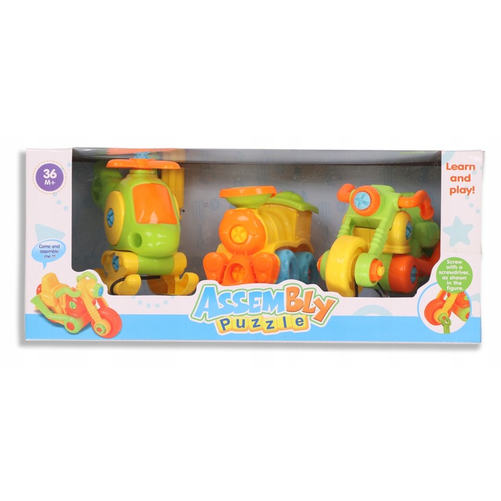 3 db játékautó készlet, Asem, építés, biztonság, tartósság