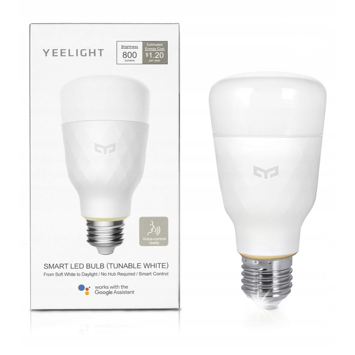 Смарт LED крушка Yeelight YLDP05YL, 10W, бяла, E27, Wi-Fi, комплект с крушка и инструкции