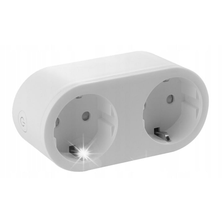 Prize Smart 2x контакт WiFi, Denver, бял, 10.5x5x8см, с таймер