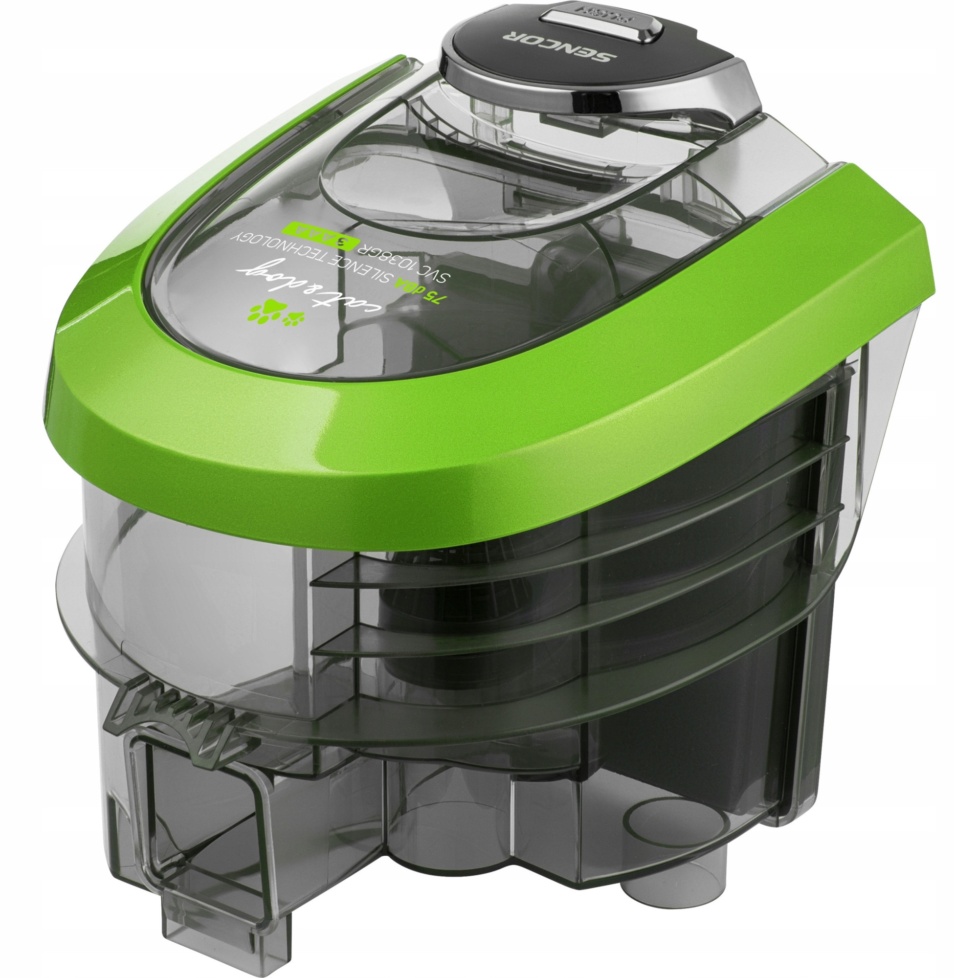 Aspirator fara sac Sencor SVC 1038GR, 750W, HEPA H13, verde, 10m raza de actiune