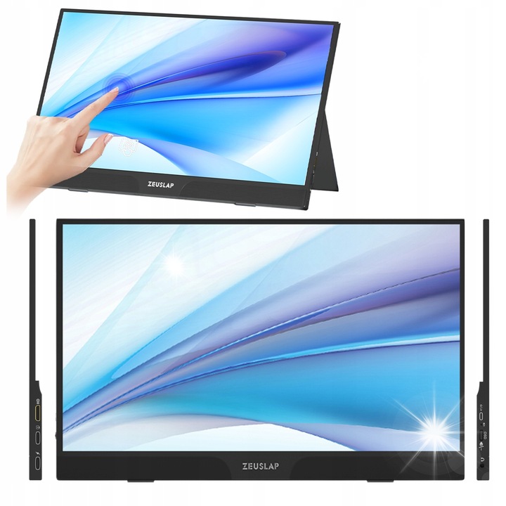 Monitor portabil 15.6", Full HD 1920x1080, 100% sRGB, 300 nits, negru