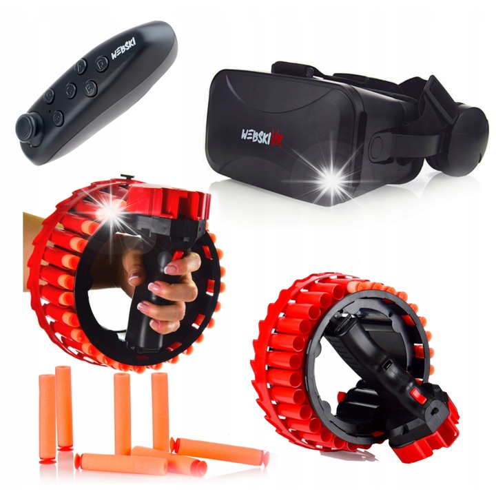 Комплект VR очила Webski J30 с автоматичен пистолет за забавление, 175x80 мм