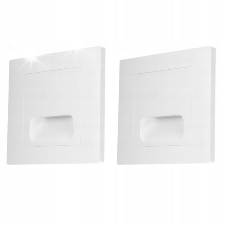 Комплект 2x LED аплици Decorya, бял, 1W, 86x86x25mm