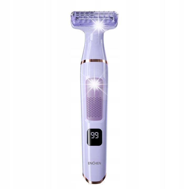 Epilator Dama Enchen A1, 3 capete, USB-C, violet