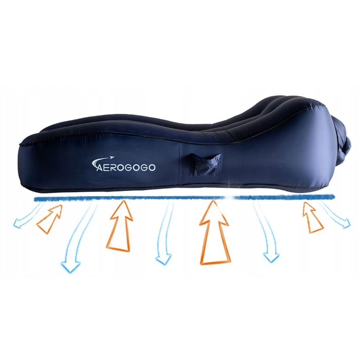 Надуваем дюшек за къмпинг Aerogogo CL01, 200x70x50см, вградена помпа, син