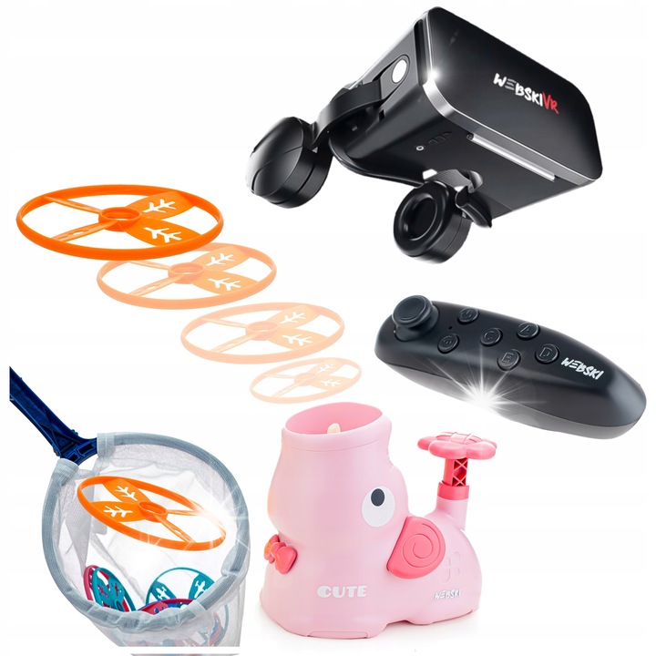 Webski VR szemüveg, gamepad-del és pneumatikus indítóval, max. telefonméret 175x80mm, kékfény szűrő, ergonomikus