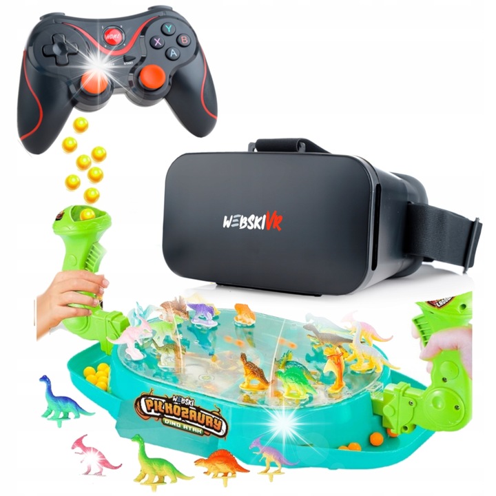 Webski 3D 360 VR szemüveg gamepad-del és Dino ügyességi játékkal
