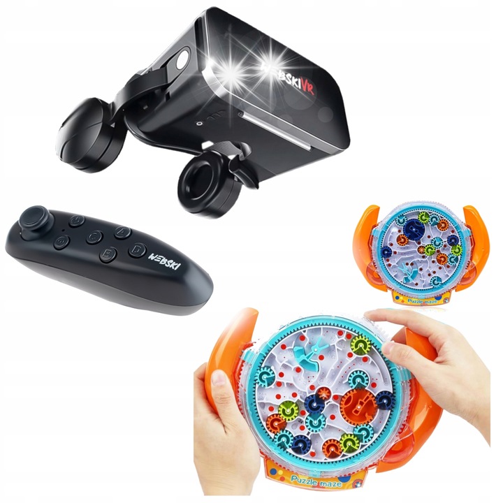 Webski VR szemüveg, 175x80mm, kék fényszűrővel, Labirintus oktató játékkal