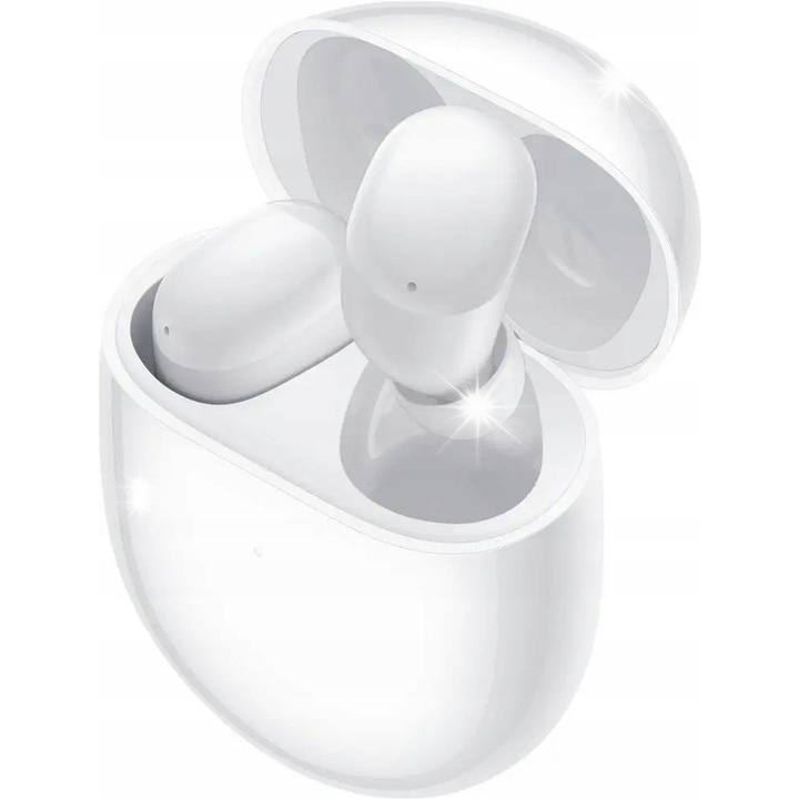 Vezeték nélküli fülhallgató, Xiaomi, Redmi Buds 4, 30 óra üzemidő, zajcsökkentés, fehér