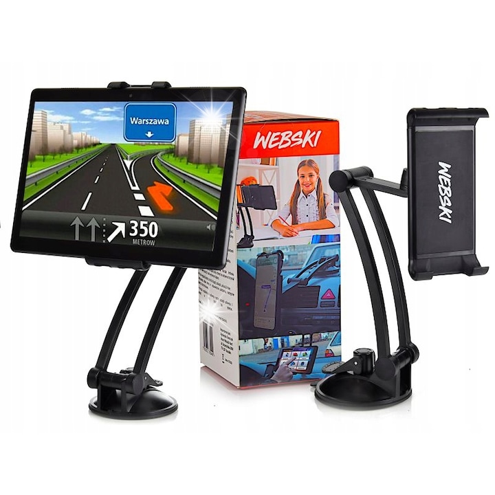 Стойка за кола Webski ATH200 за таблет, силно захващане, черна