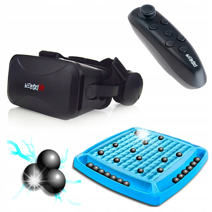 Комплект VR Очила Webski, с Безжичен Геймпад и Игра Магнити