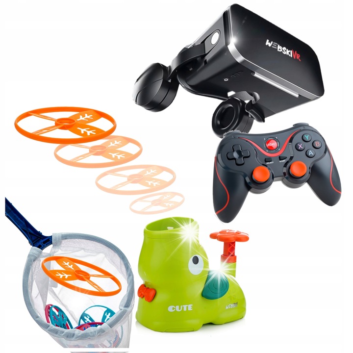 Webski VR szemüveg szett, vezeték nélküli Gamepaddal és lemezvetővel
