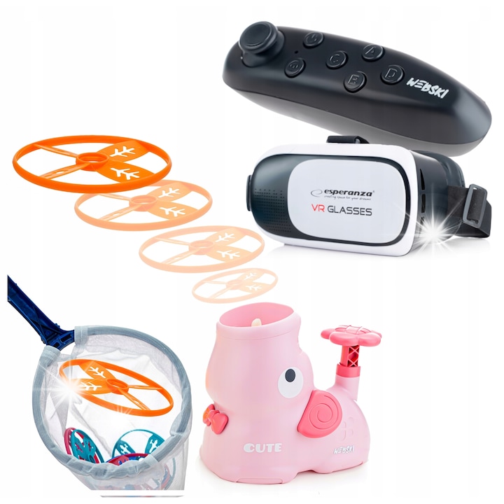 Webski VR szemüveg szett, vezeték nélküli Gamepaddal és lemezvetővel