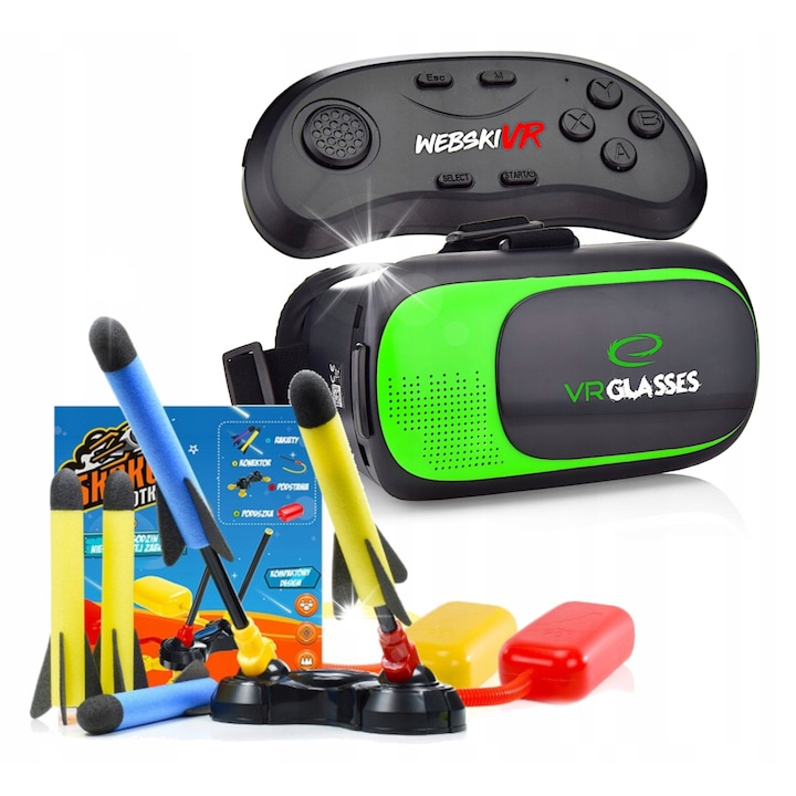 Webski VR szemüveg szett, vezeték nélküli Gamepad és rakétakilövő