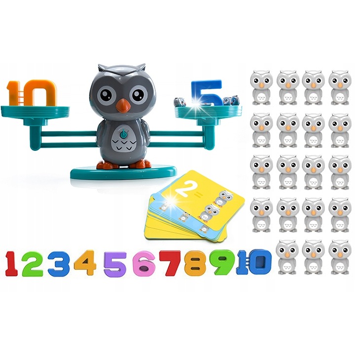 Комплект образователна игра Webski, математика, 51 елемента, учене на числа и тегло, многоцветен, 33x16,5x9,5см