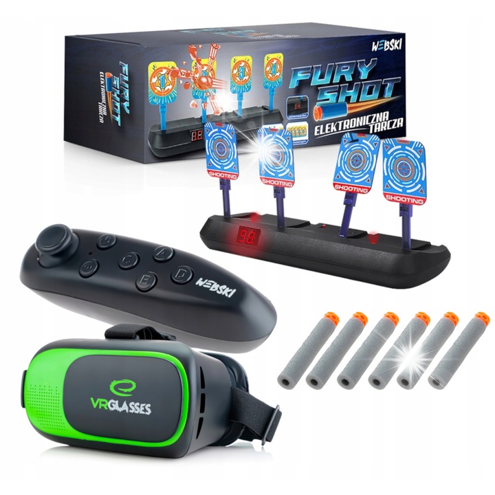 Webski VR szemüveg szett, vezeték nélküli Gamepaddal és elektronikus célzással