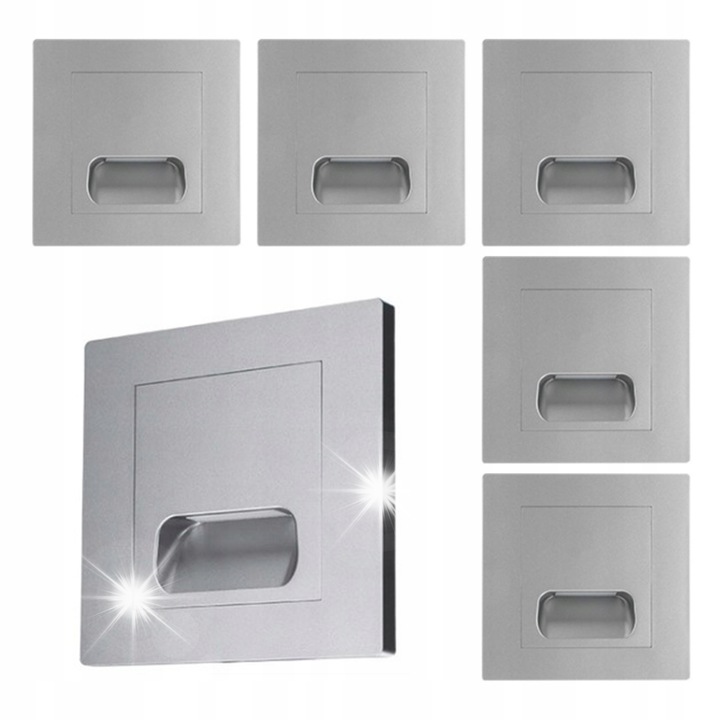 Decorya 6x LED spotlámpa készlet, 230V, ezüst/szürke, 86x86x25mm