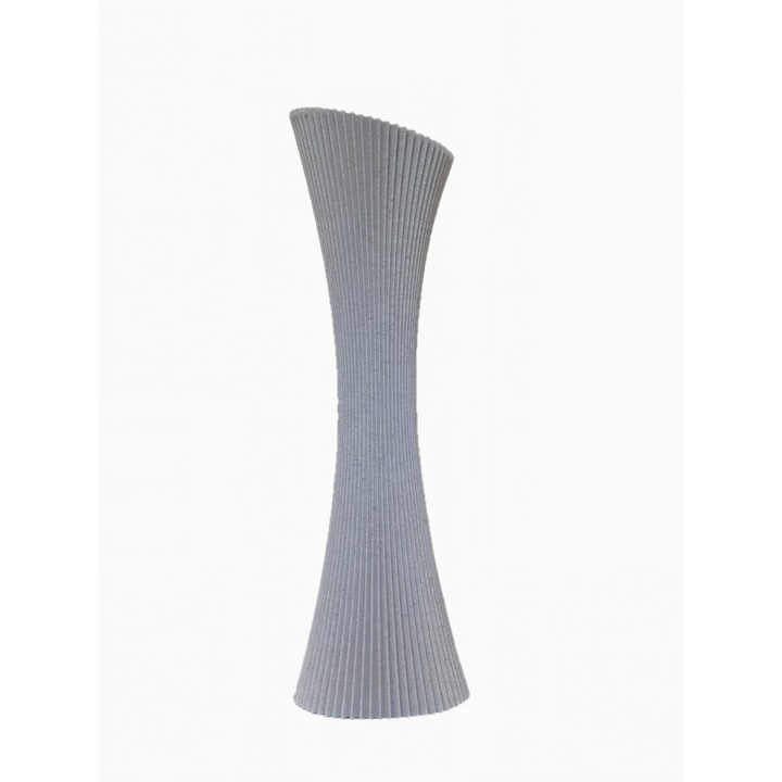 Vaza decorativa Elise, culoare gri tip granit, diametru 6.5 cm, inaltime 20 cm