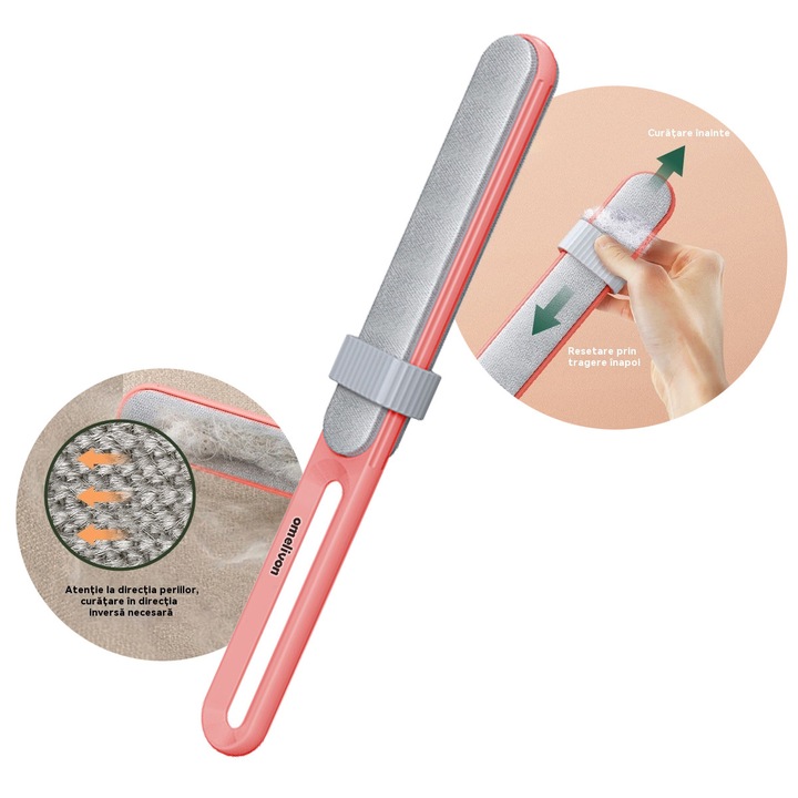 Perie de indepartare a parului, Omelivon, curatare inversa, material durabil, pentru haine si tesaturi