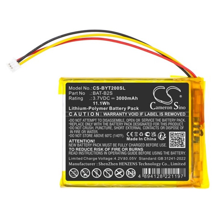 Cameron sino li-polymer akkumulátor, 3.7v, 3000mAh, kompatibilis babytime bat-b2s -vel