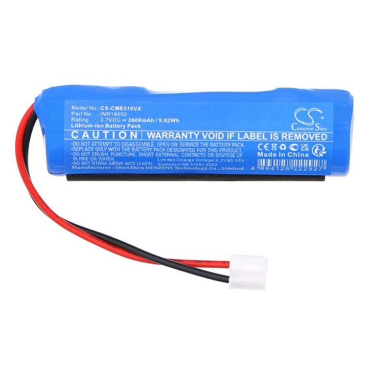 Cameron sino li-ion akkumulátor, 3.7v, 2600mAh, kompatibilis cecotec inr18650 kék-vel