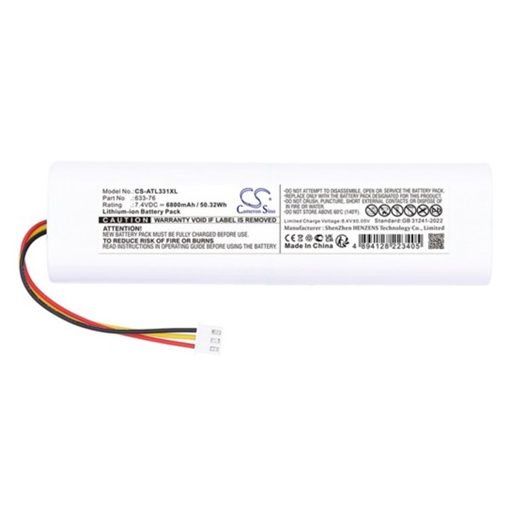 Cameron sino li-ion akkumulátor, 7.4v, 6800mAh, kompatibilis anritsu 633-76 fehér-vel