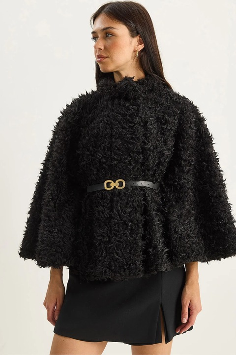 Palton supradimensionat dama HiCCUP, Negru