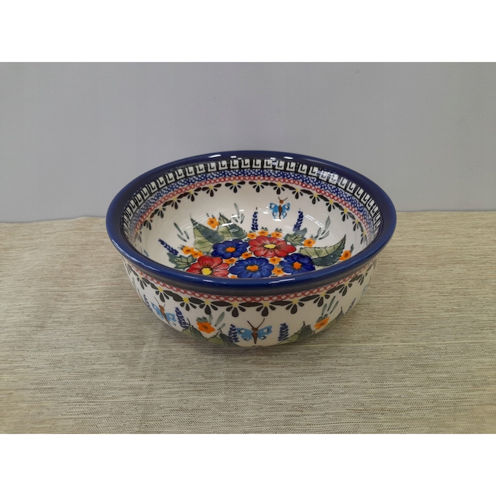 Bol de salata Bolesławiec 650 ml, diametru 16.8 cm, ceramica