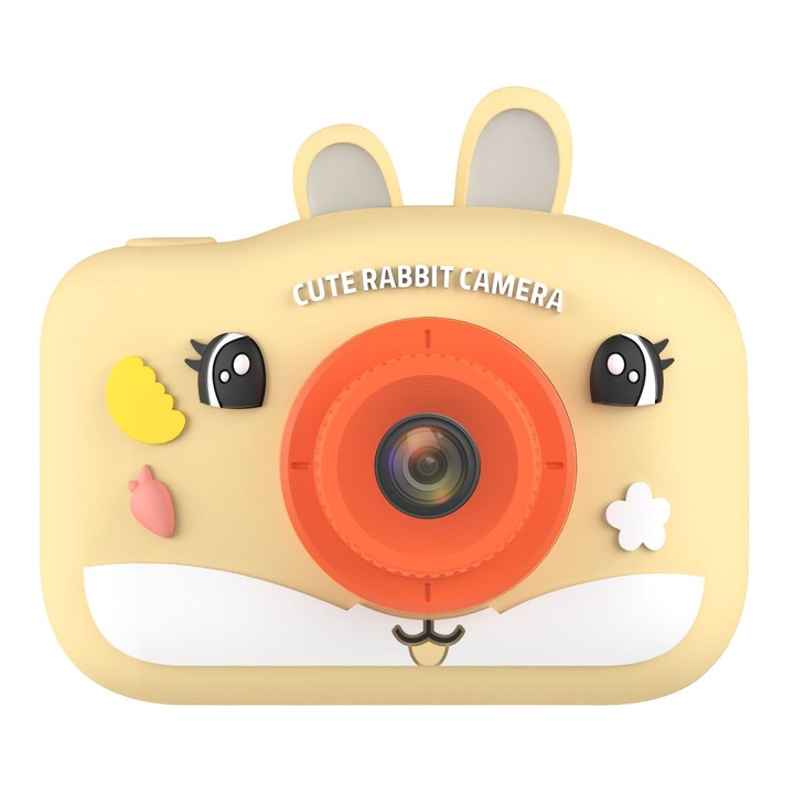 Aparat foto pentru copii, zoom 8x, senzor de 48 megapixeli, card de memorie de 32 GB, video HD 1080p, baterie de 400 mAh, functie de temporizare, efecte de filtrare