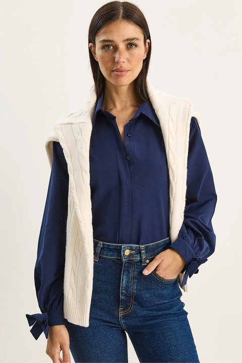 Camasa HiCCUP, bumbac-poliester, croiala relaxata, bleumarin