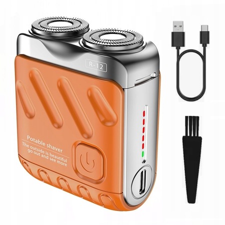 Ras electric R-12, compact, waterproof, 60 zile autonomie, set cu cablu ...