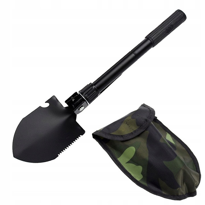 Többfunkciós összecsukható ásó 4 az 1-ben, terepmintás, 40 cm, hordtáskával