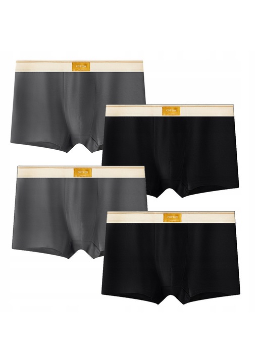 Set 4 perechi boxeri barbati, Negru/Gri, XL INTL