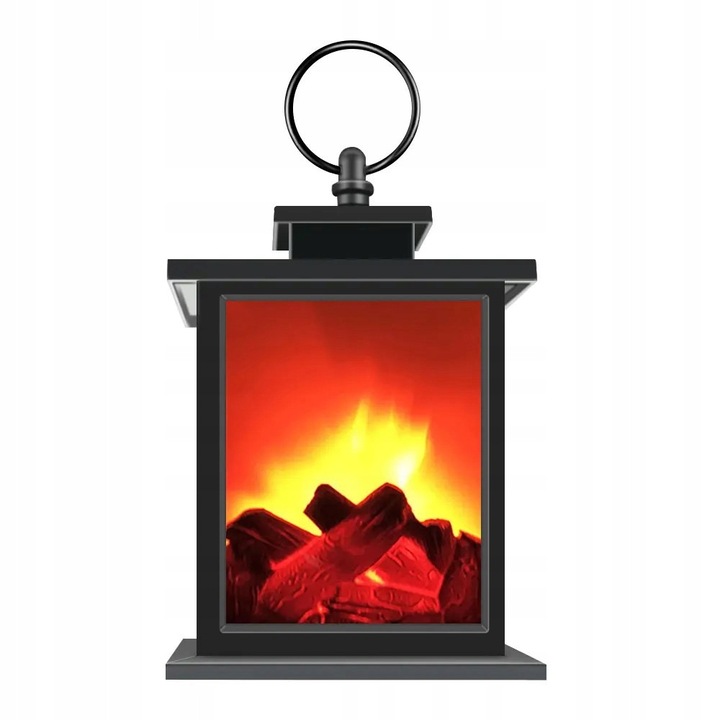 Felinar LED decorativ retro, efect flacara, 18x12cm, fara fir, pentru interior si exterior