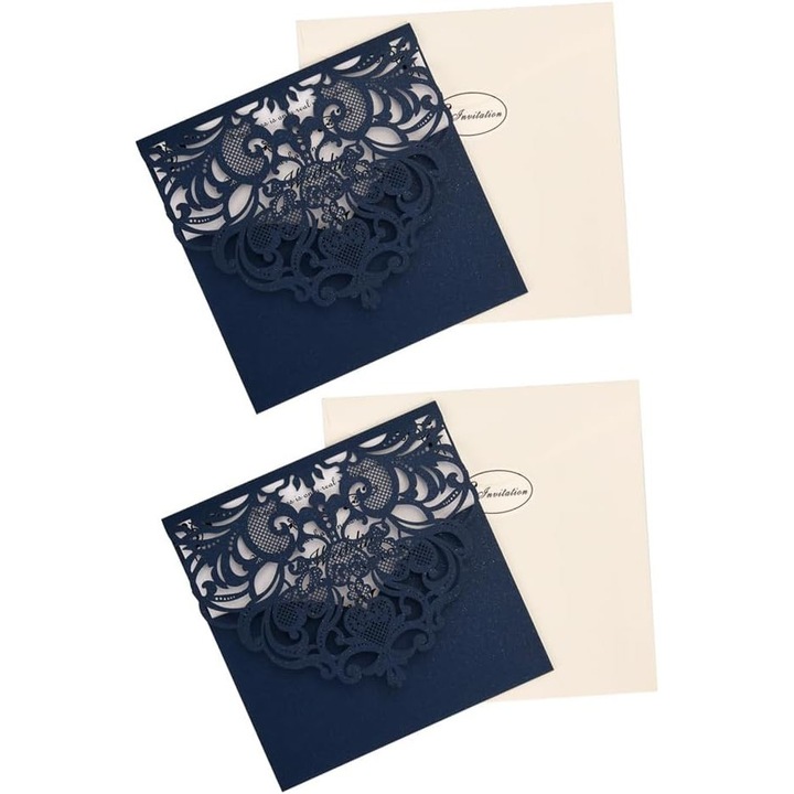 Set felicitari elegante, 10 bucati, design filigree, 15x15cm, pentru evenimente speciale