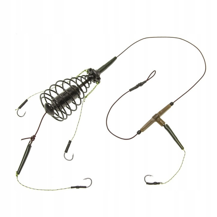 Set de pescuit cu cosulet/nada si 3 carlige, 70 g