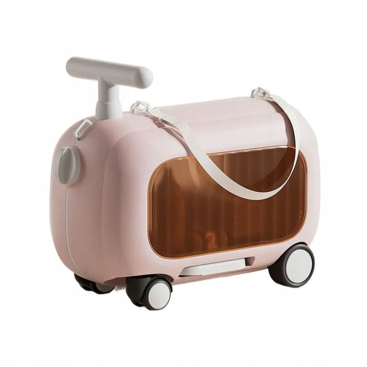 Детски куфар на колела, розов, 45x24x27см, 4 колела