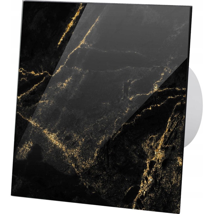 Grila Ventilatie Decorativa 175x175mm, Sticla Neagra Lucios