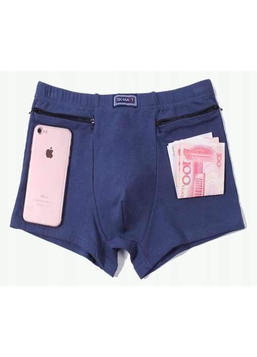 Boxeri barbati bleumarin, cu buzunare, Bleumarin