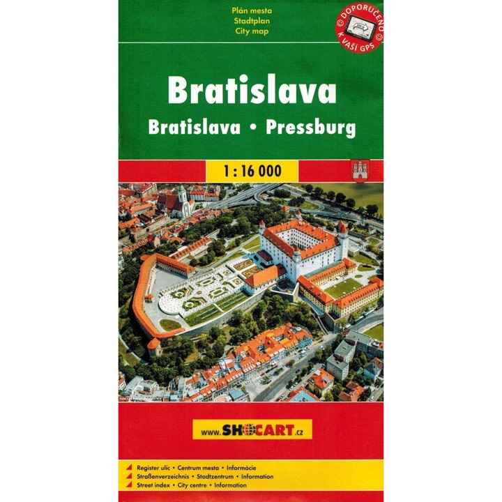 Harta Bratislava 1:16 000, Shocart, plan oras, legende in 6 limbi
