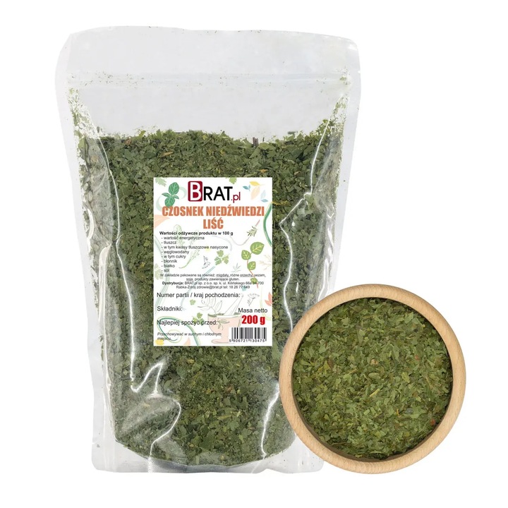 Frunze de usturoi salbatic uscat 200g, Brat.pl, aromat, natural