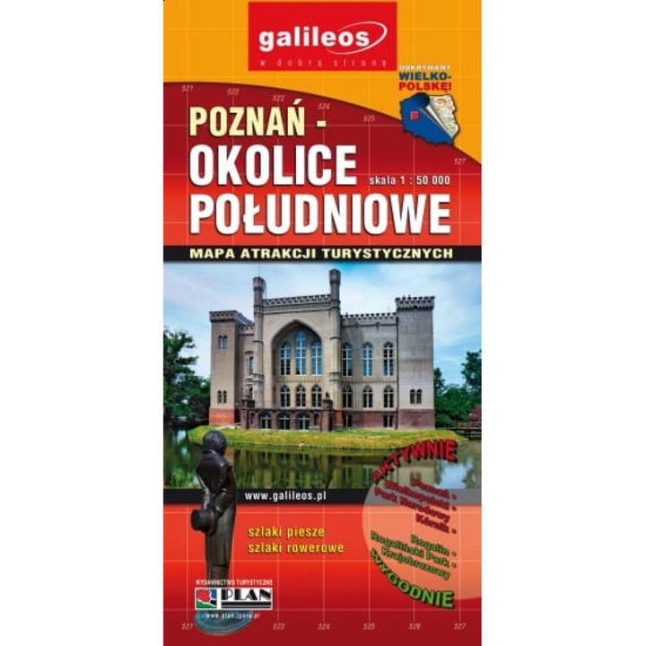 Poznan - okolice poludniowe. Mapa turystyczna. Galilleos