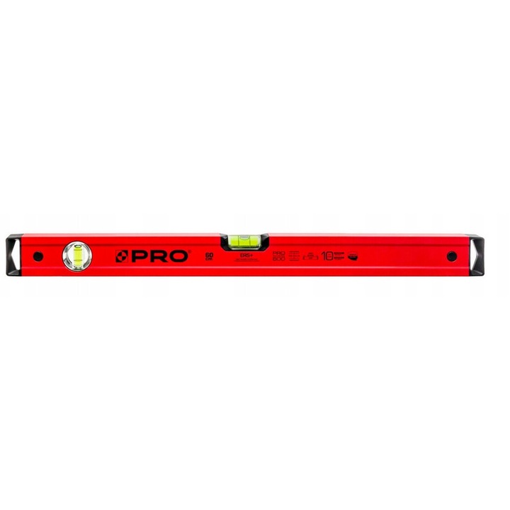 Nivela PRO 60cm, Aluminiu, 2 Fiole, Rezistenta Socuri